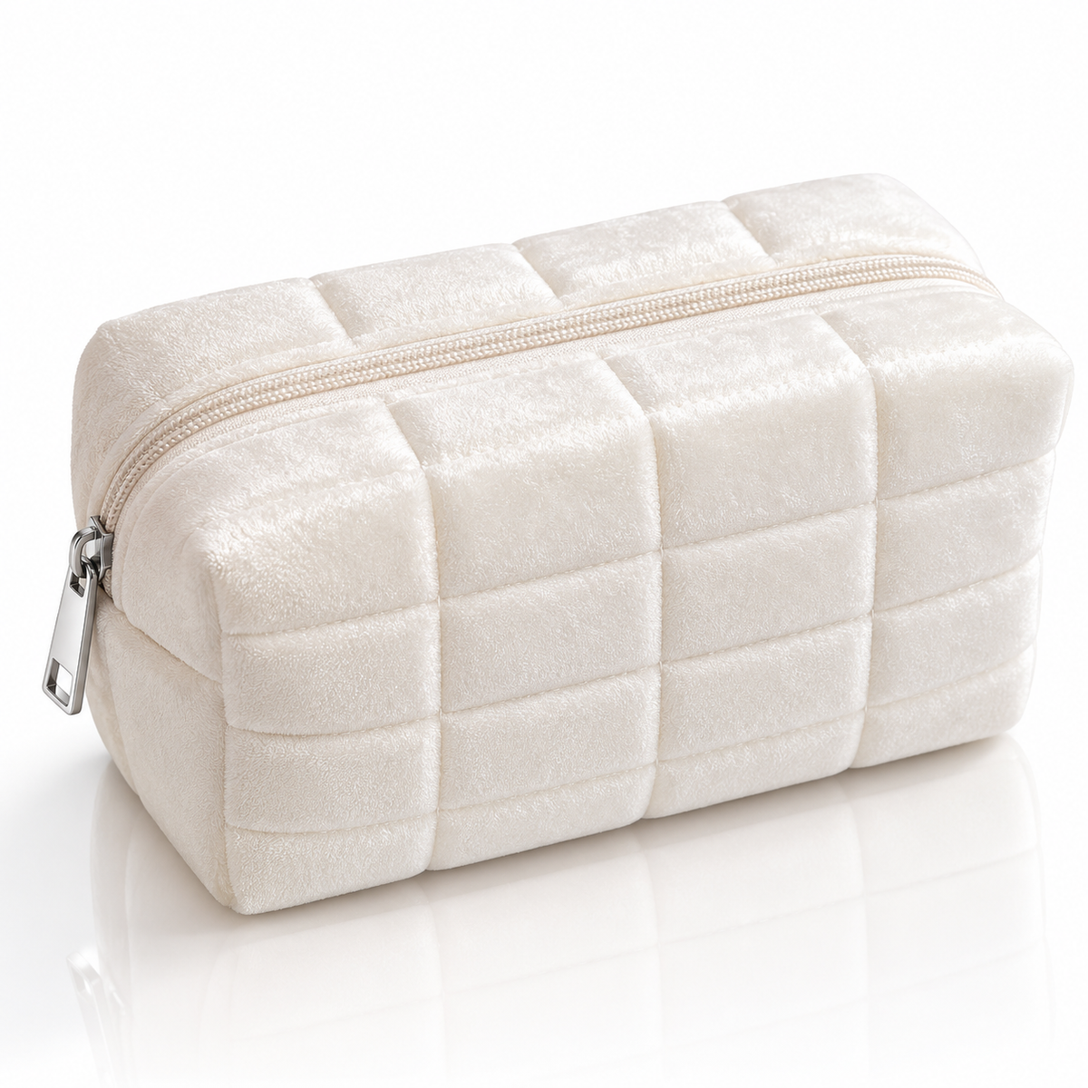 ELYO Soft Beauty Pouch mjuk makeup-väska med teddy-textur