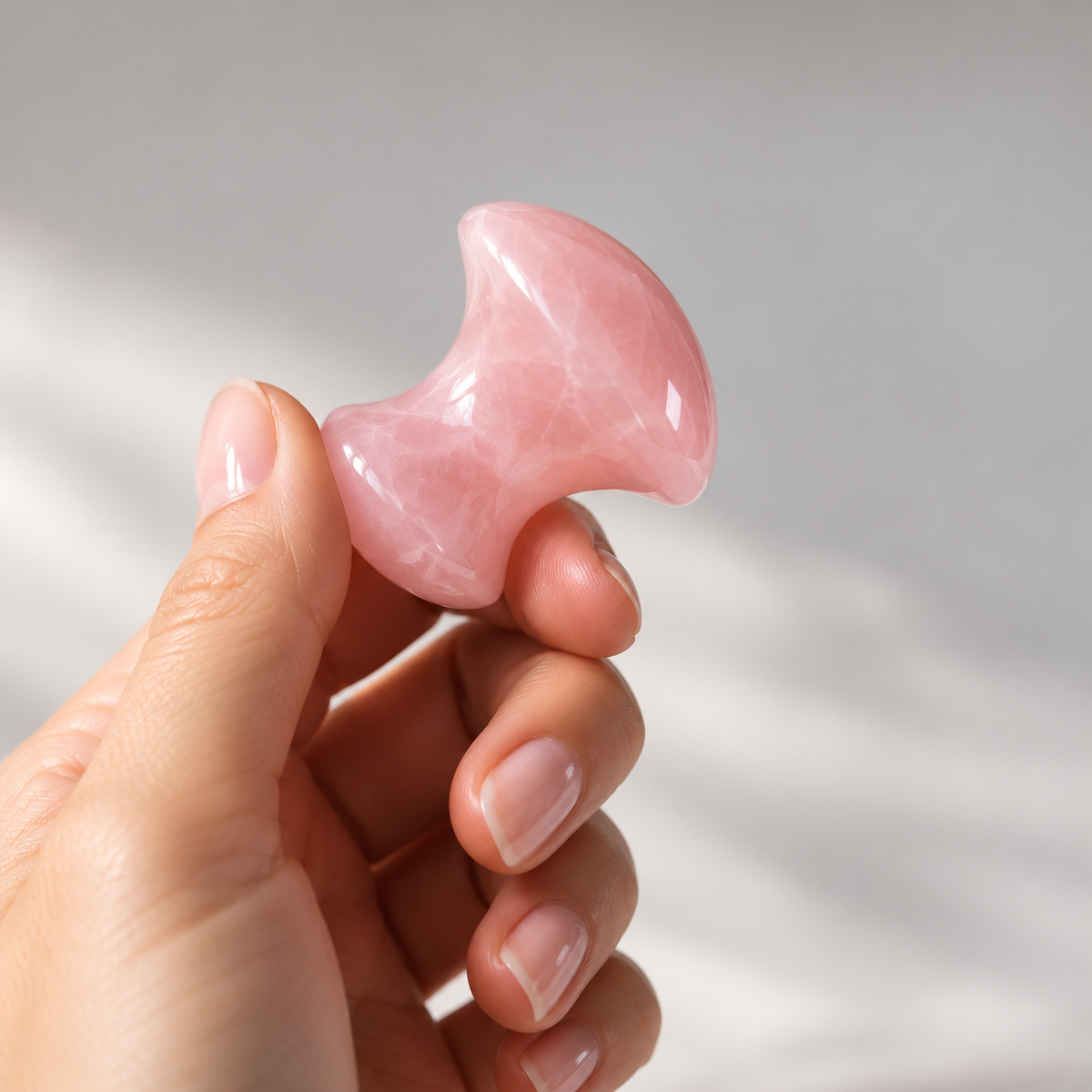 Mushroom gua sha minskar påsar och mörka ringar under ögonen