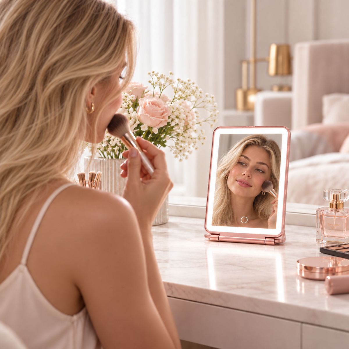 ELYO Glow Mirror™ – Sminkspegel med LED-Belysning & 3 Ljuslägen