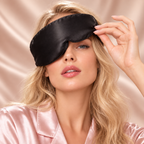 Silver Mist silk mask dubbellager mullbärssilke blockerar 100 procent ljus