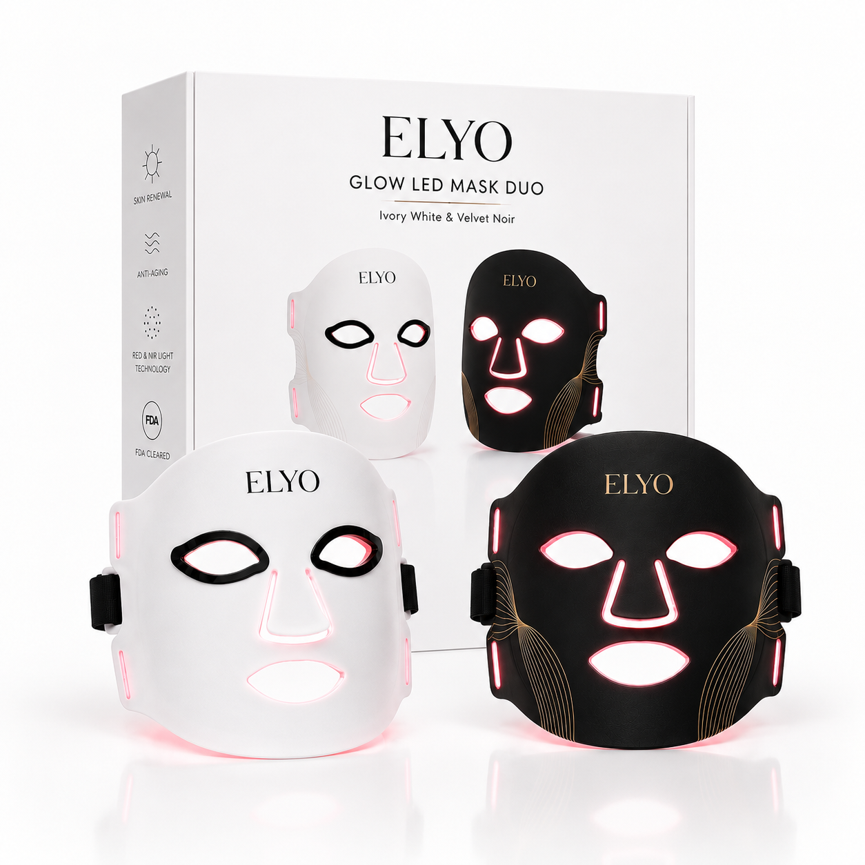 ELYO Glow LED-mask DUO™ - LED-mask för Ansikte & Hals - Köp 1, Få 1 GRATIS